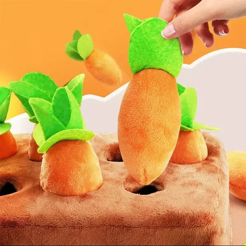 Plush Dog Toys Carrot Pulling Interactive Training Toys