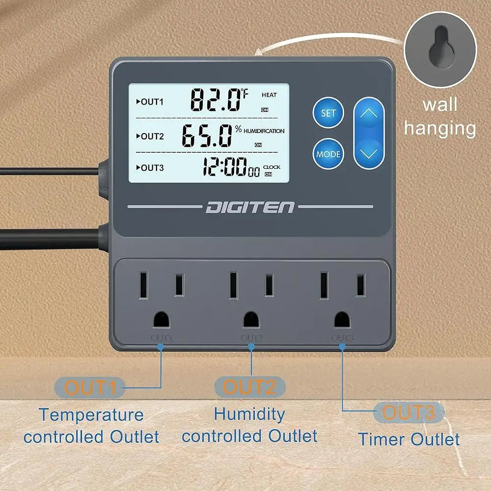 3-Stage Outlet Plug Humidistat Precision Sensor