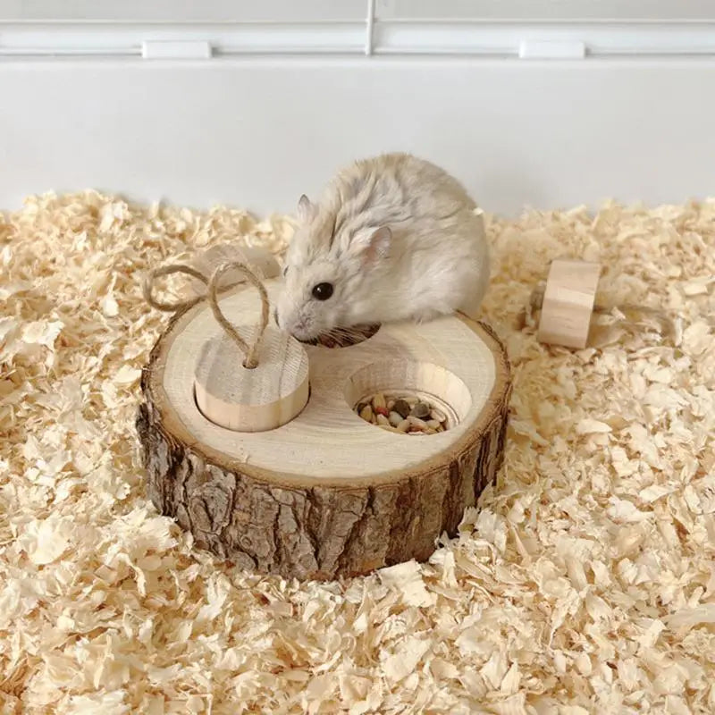 Wooden Interactive Enrichment Treat Dispenser