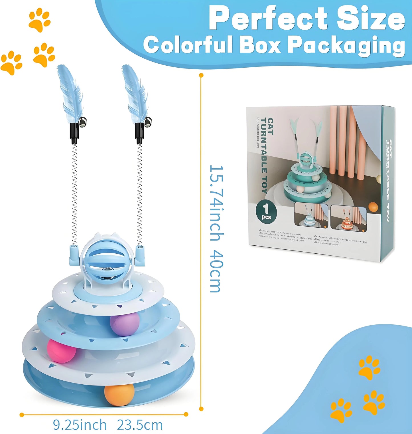 Cat Toy - Interactive Spinning Track with LED Balls
