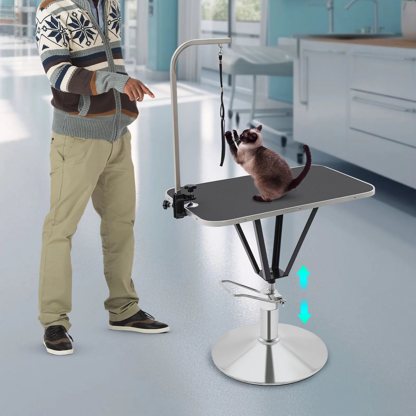 Hydraulically Lifting Animal Grooming Table