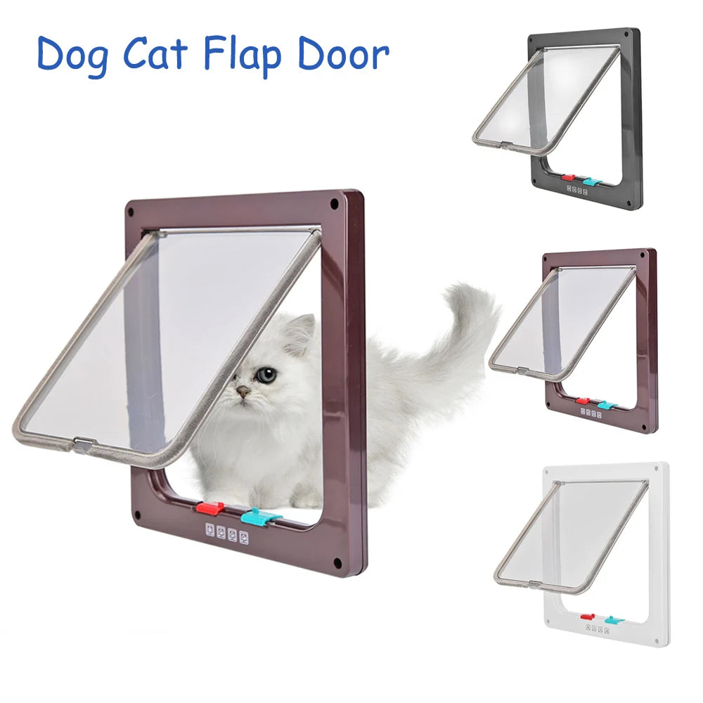 Dog or Cat Flap Door with 4 Way Security Lock
