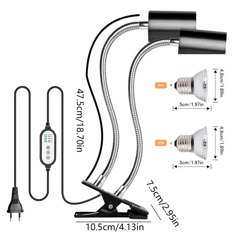 Reptile Heat Bulbs Dimmable Switch 360 Rotatable Clip