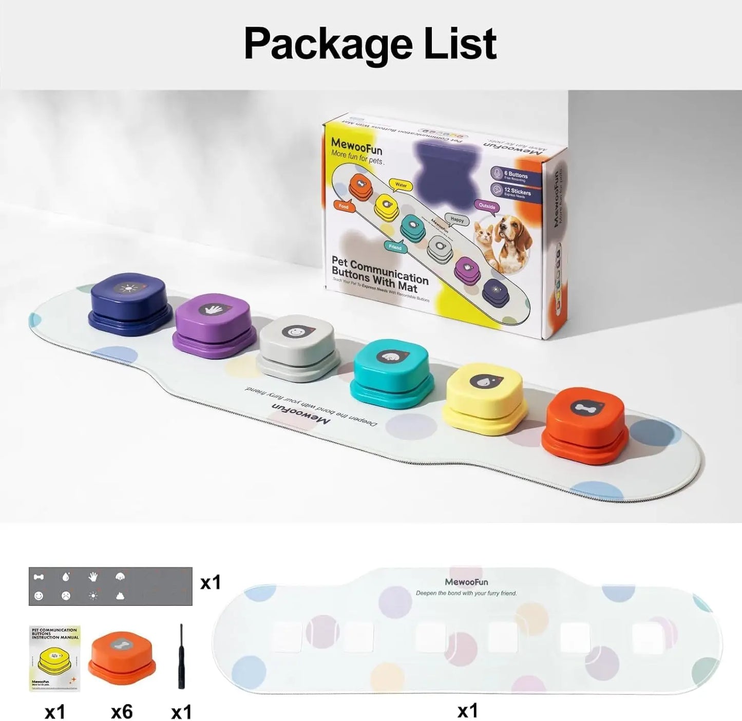 Training Buttons Set 6 Packs for Communication