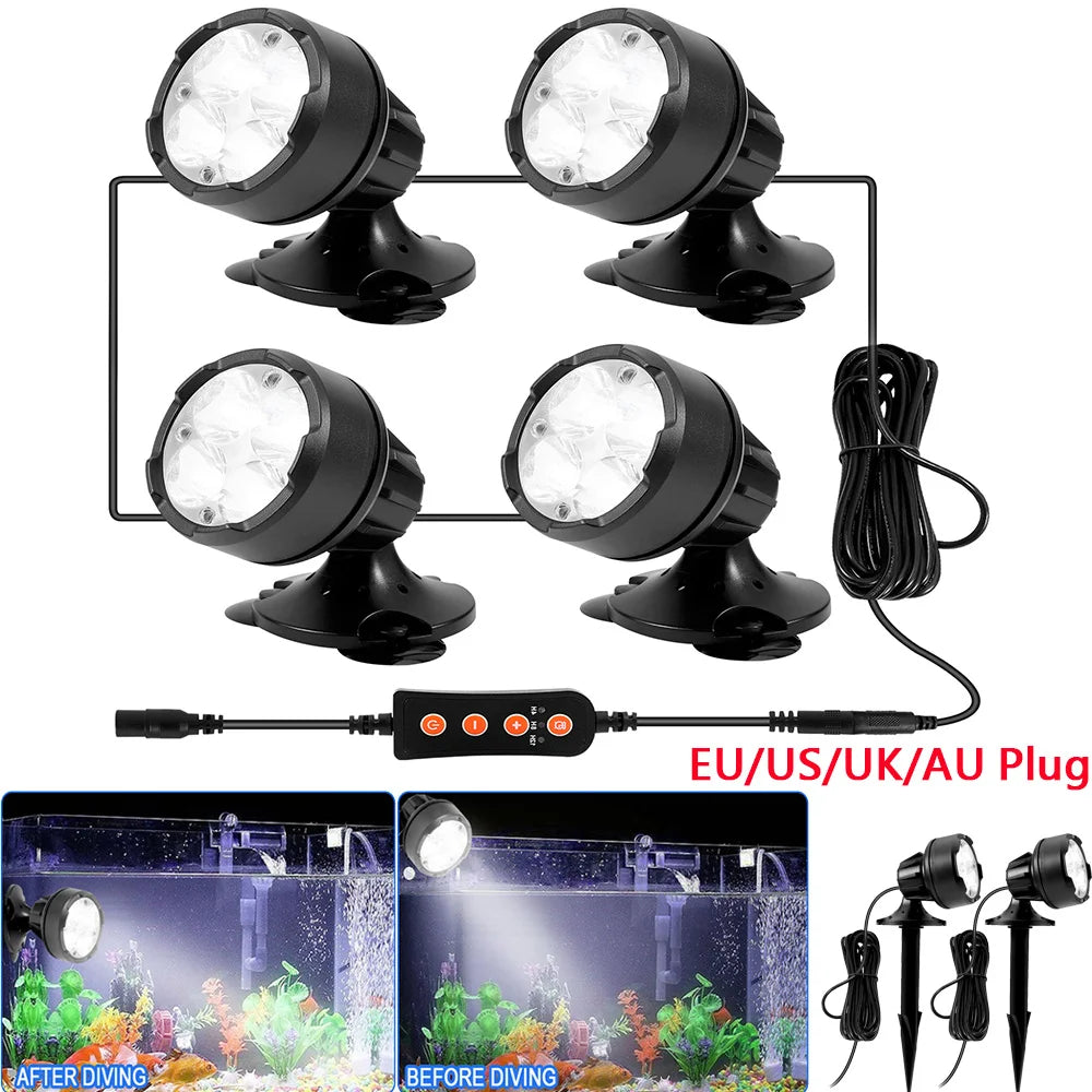 LED Aquarium Lights With Timer Waterproof Submersible