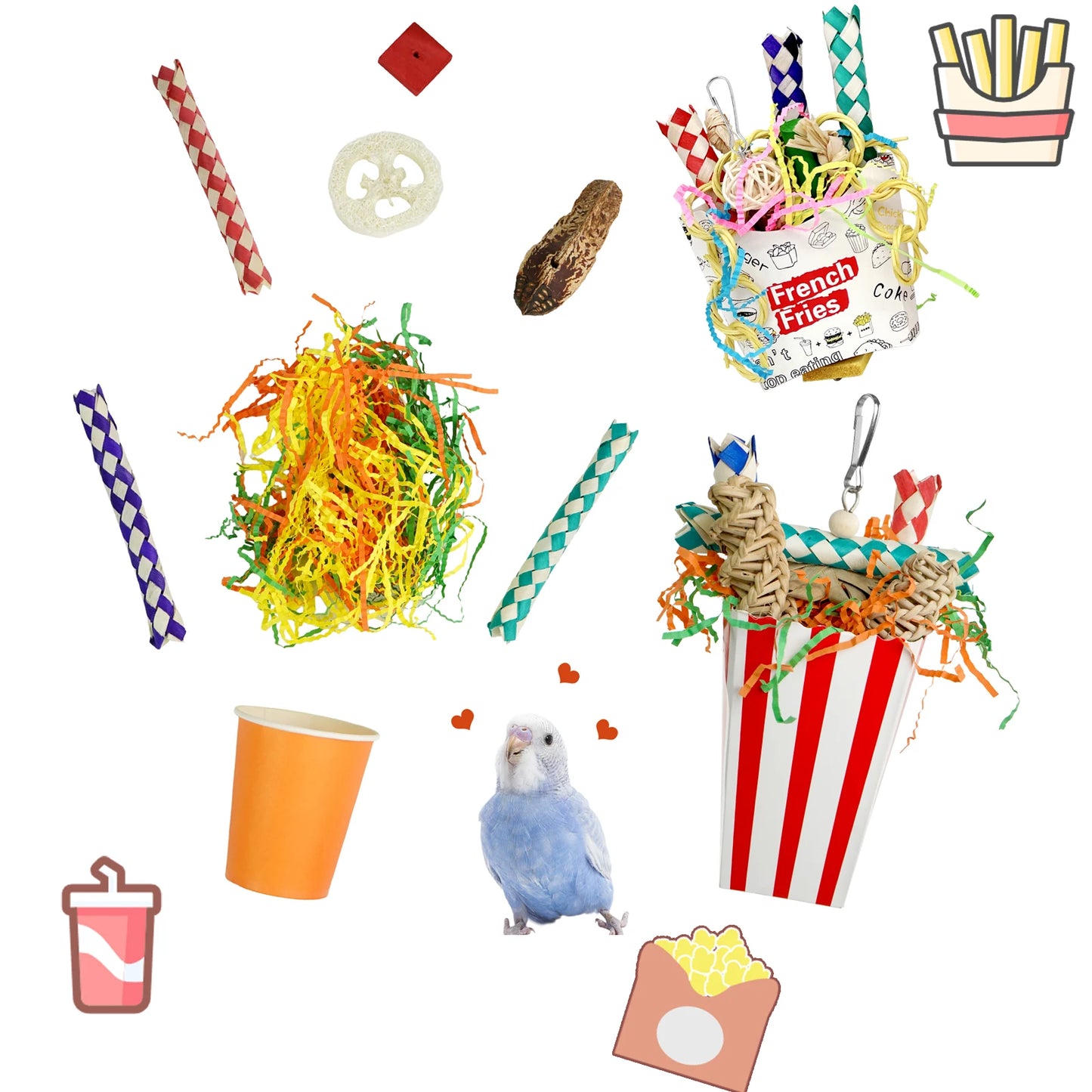 3PCS Bird Shredding Toys