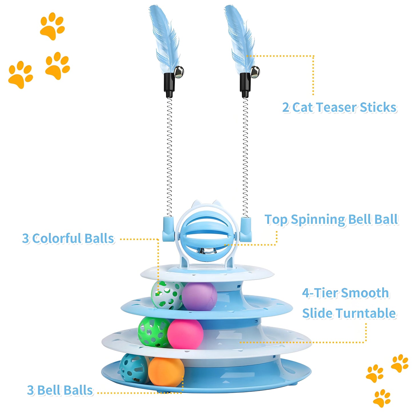 Cat Toy - Interactive Spinning Track with LED Balls