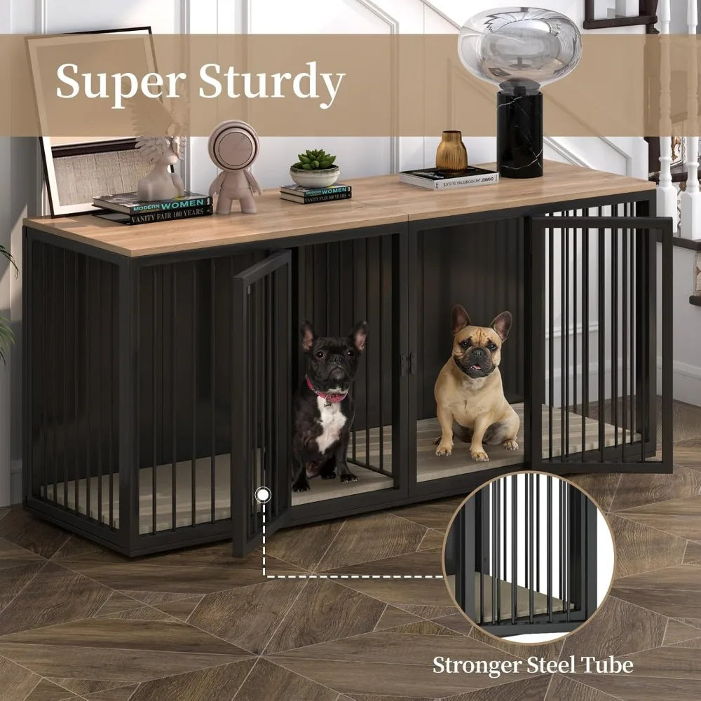 Dog Crate Furniture for 2 Dogs