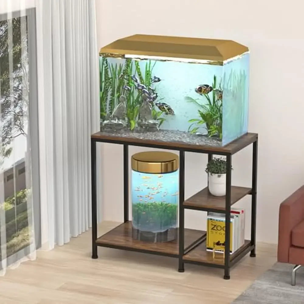 Wooden Stand with Shelves