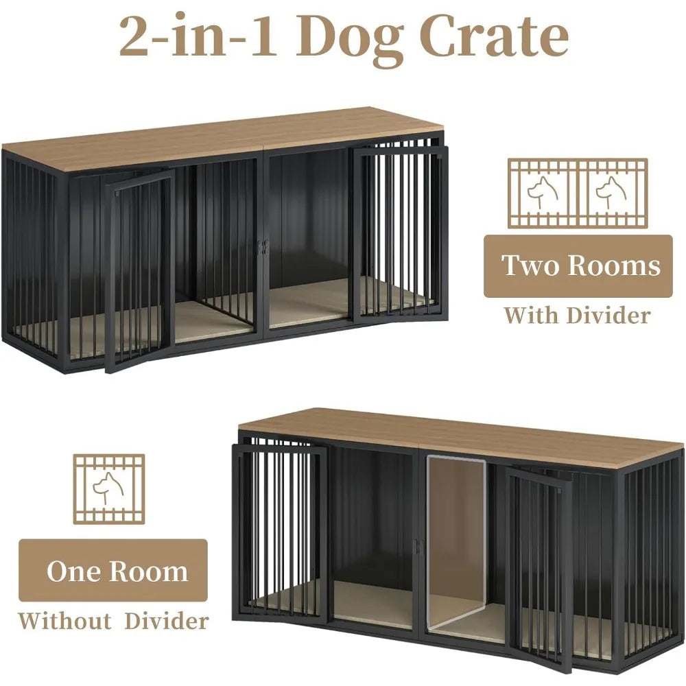 Dog Crate Furniture for 2 Dogs