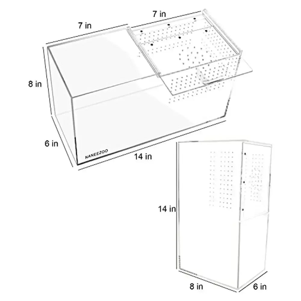 14"x6"x8" Magnetic Sliding Door Box Habitat Heat-resistant