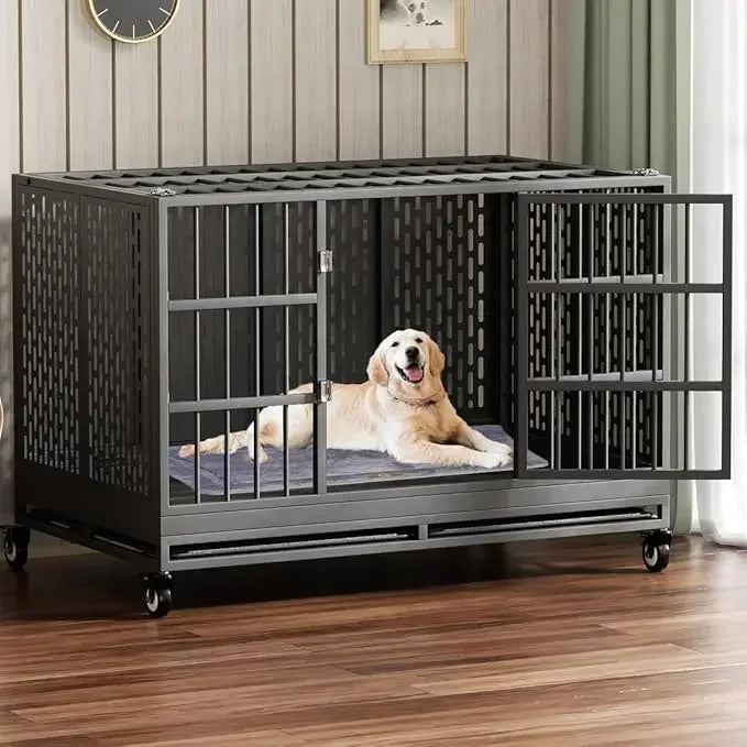 48 Inch Heavy Duty Dog Crate with Wheels