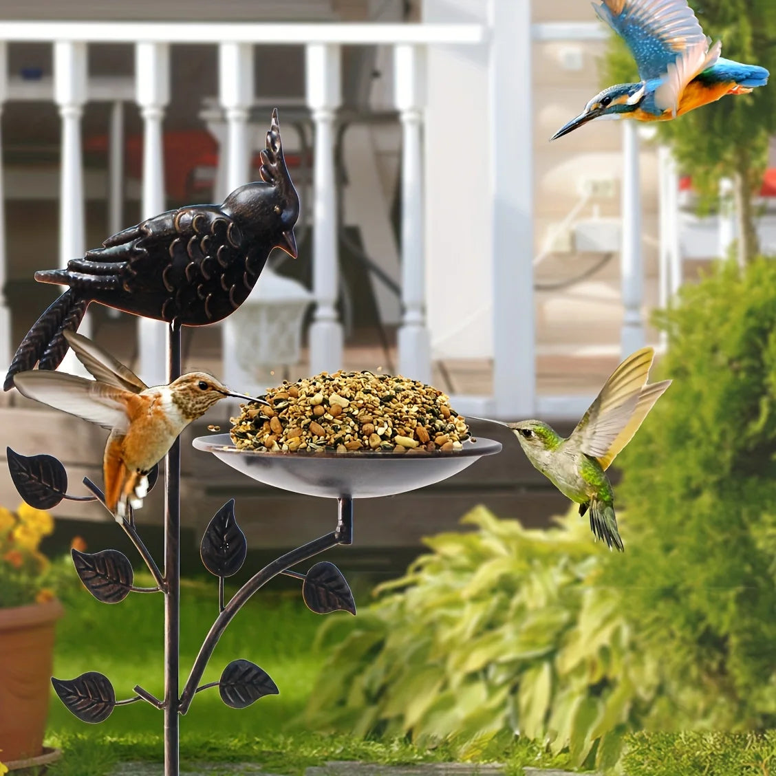Metal Bird Feeder Stake