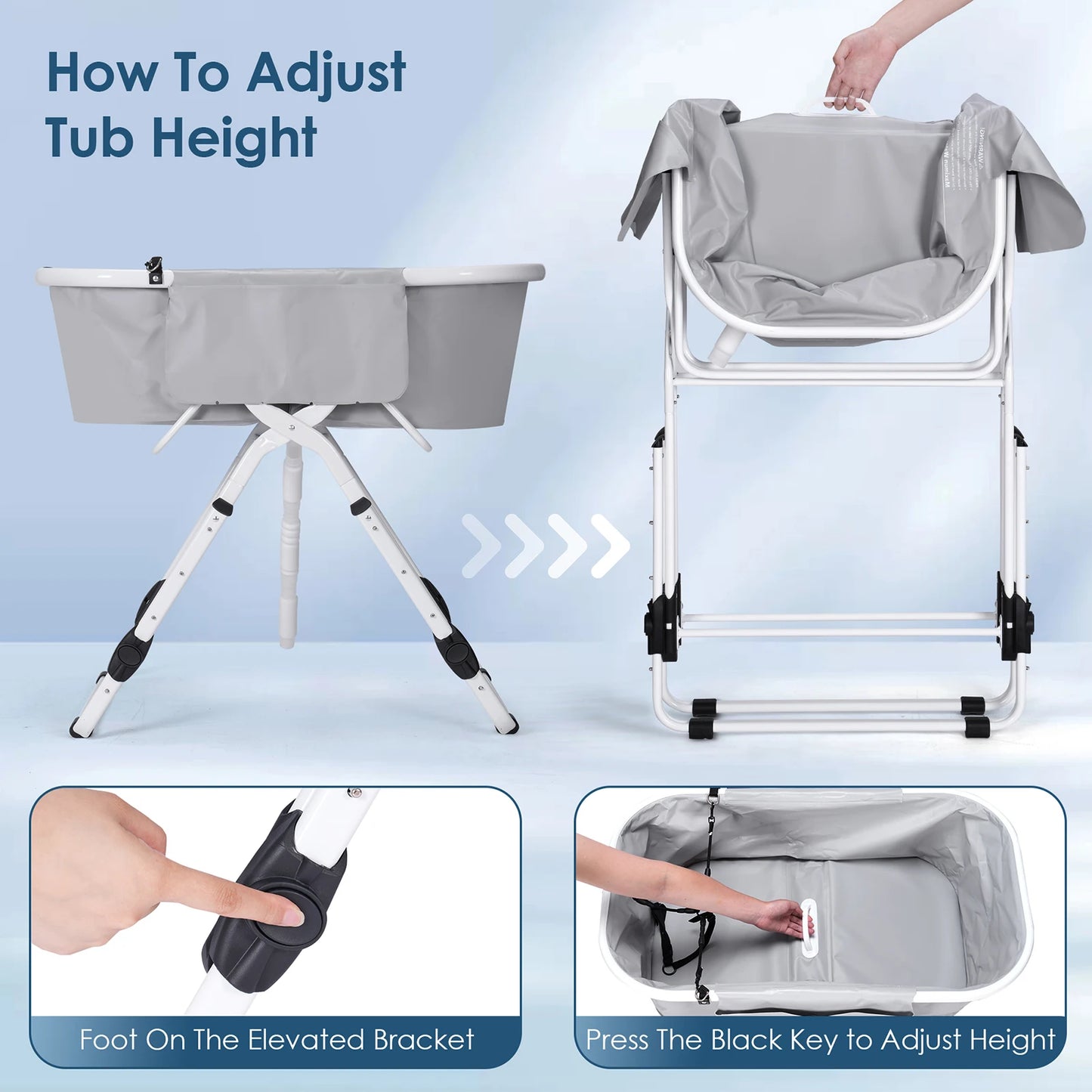 Portable, Foldable, & Elevated Pet Bathtub