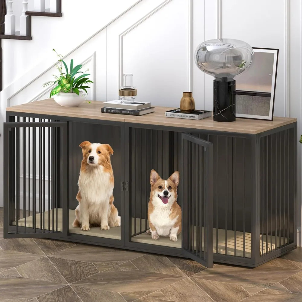 Dog Crate Furniture for 2 Dogs