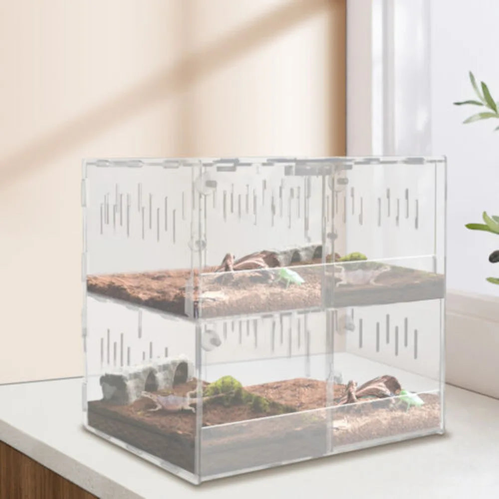 4-grid Clear Acrylic Reptile Terrariums