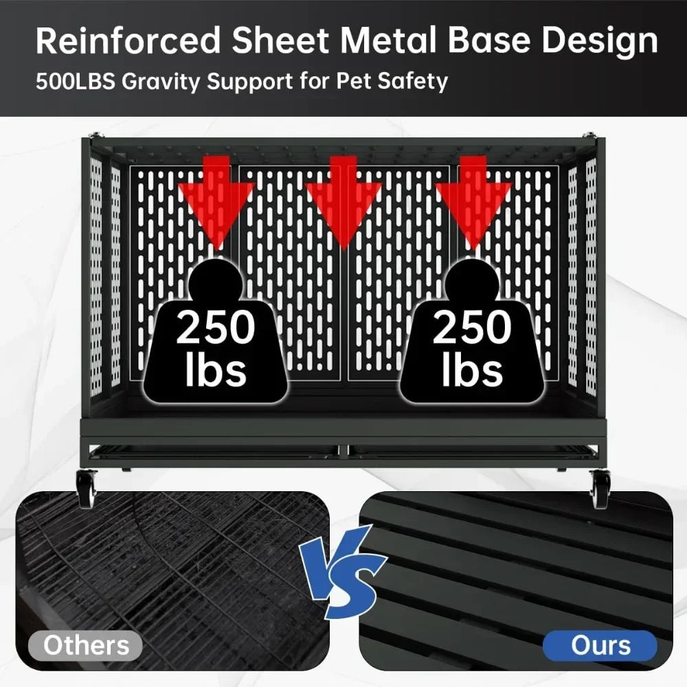 48 Inch Heavy Duty Dog Crate with Wheels