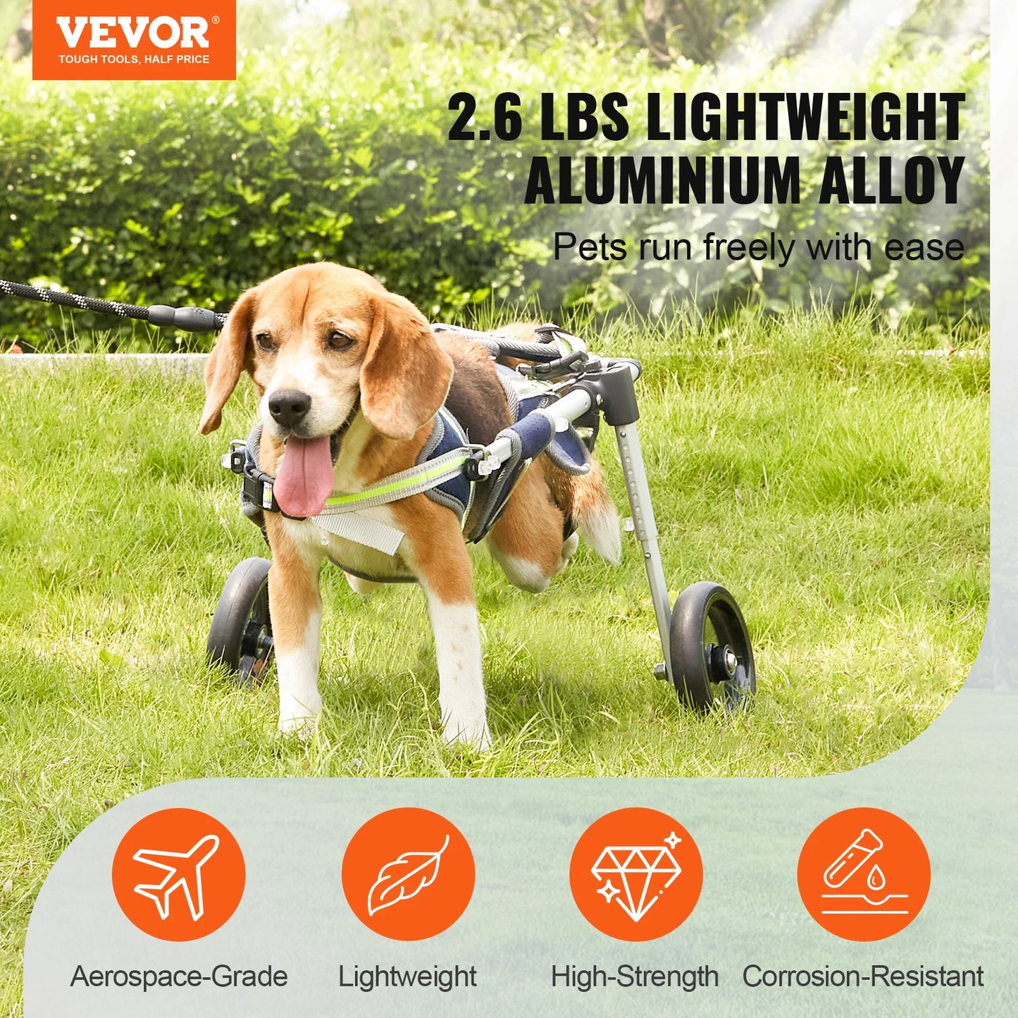 2 Wheels Dog Wheelchair for Back Legs