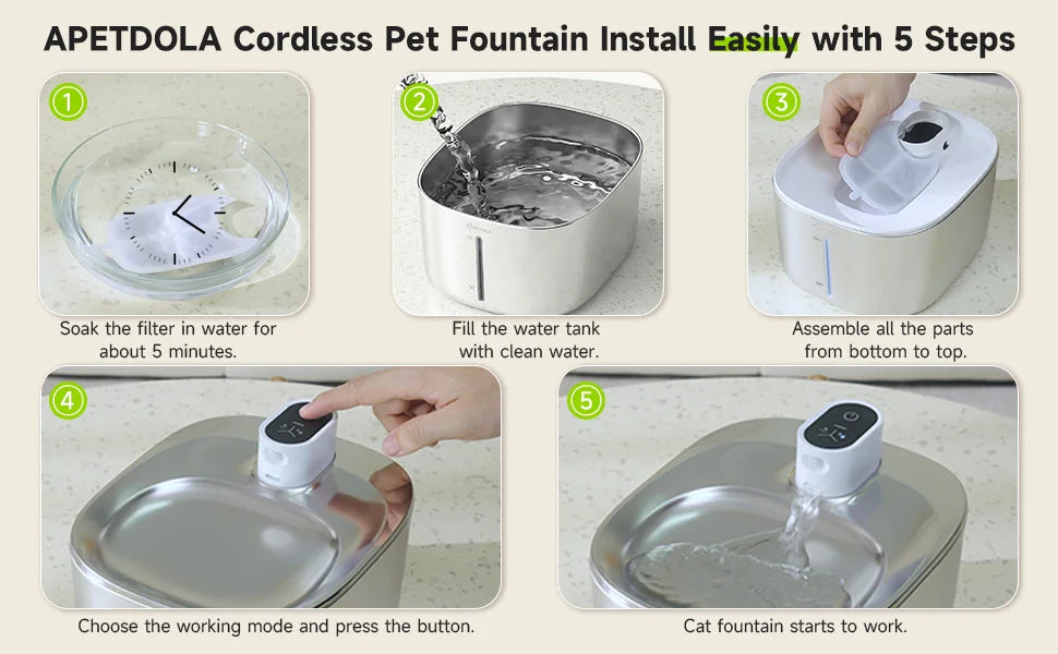 4L Wireless Water Fountain
