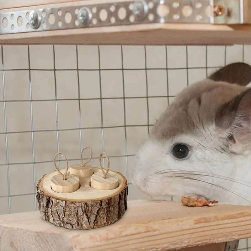 Wooden Interactive Enrichment Treat Dispenser