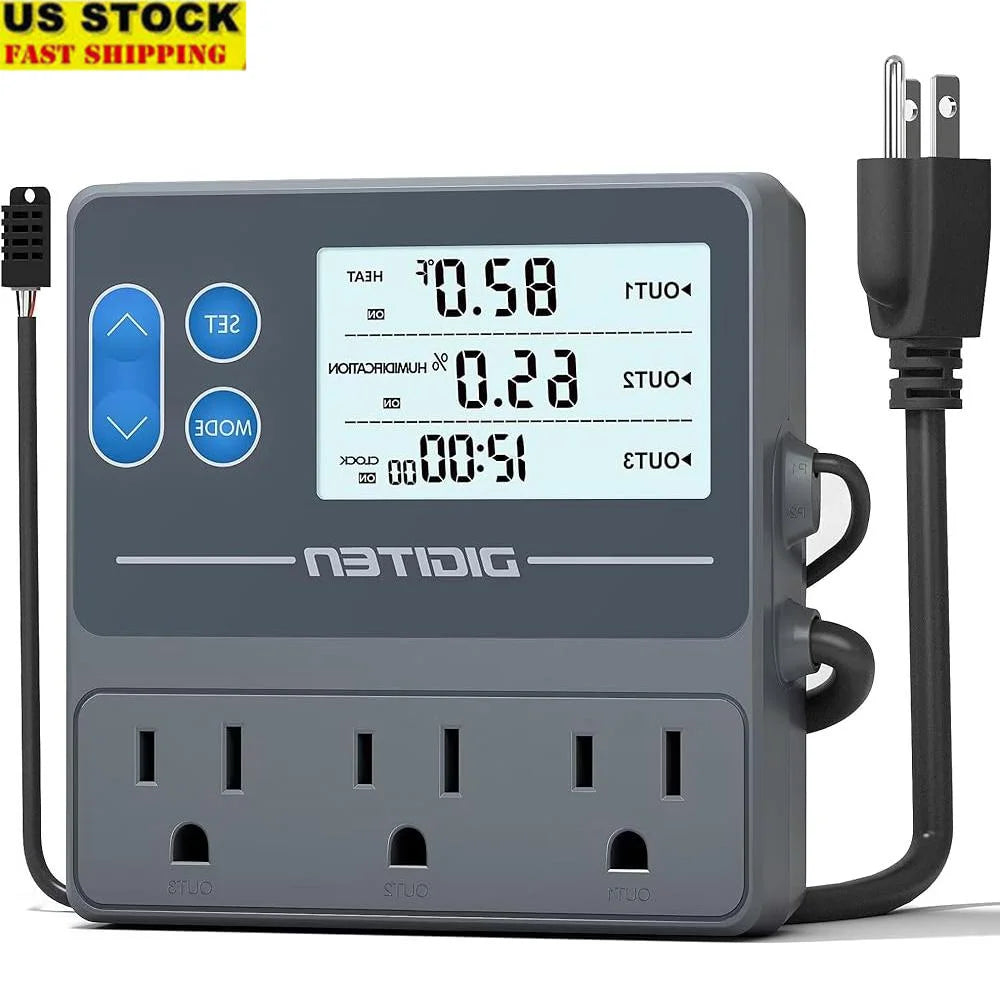 3-Stage Outlet Plug Humidistat Precision Sensor