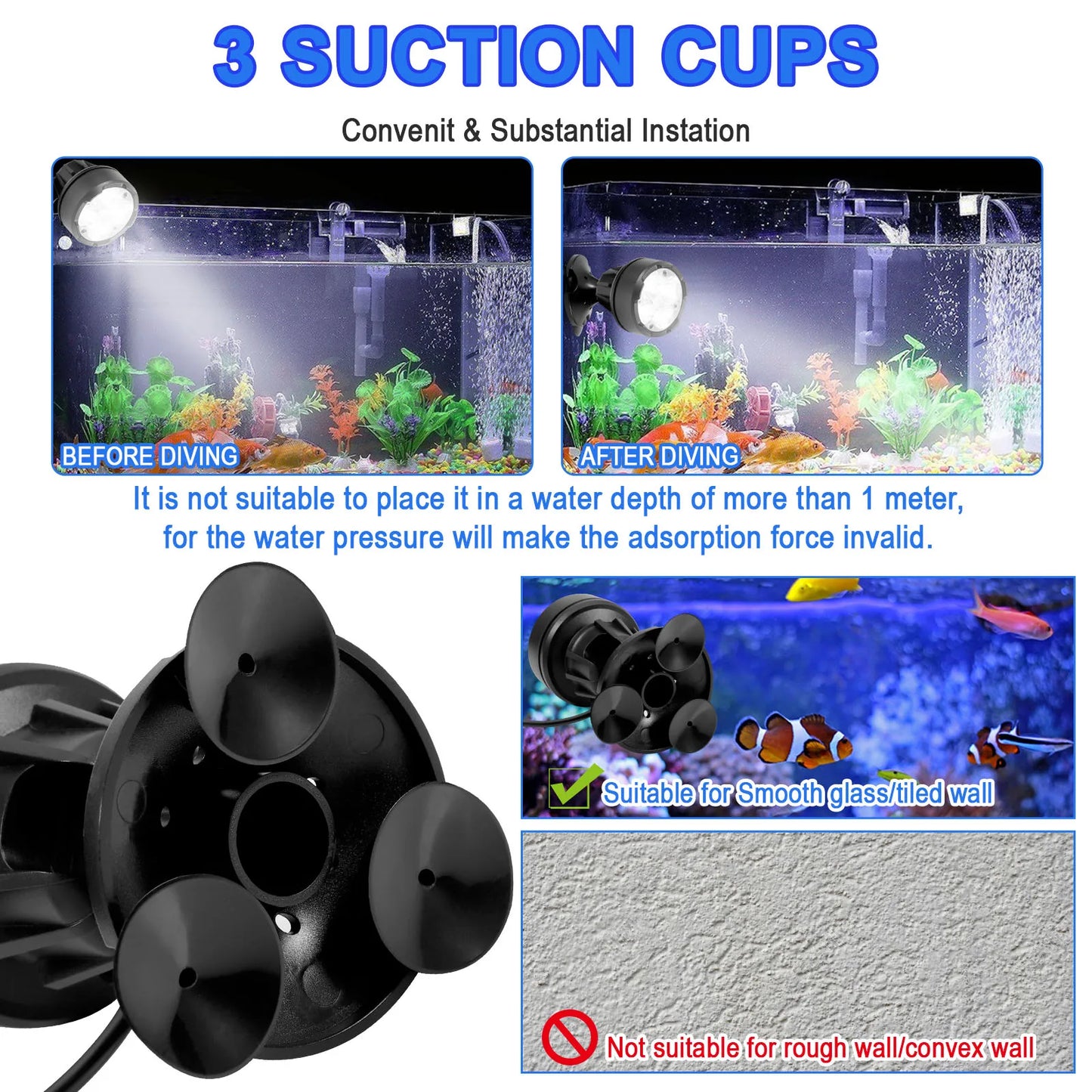 LED Aquarium Lights With Timer Waterproof Submersible