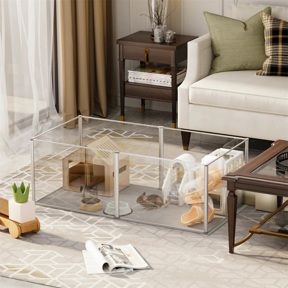 Indoor Clear Cage with Waterproof Pad