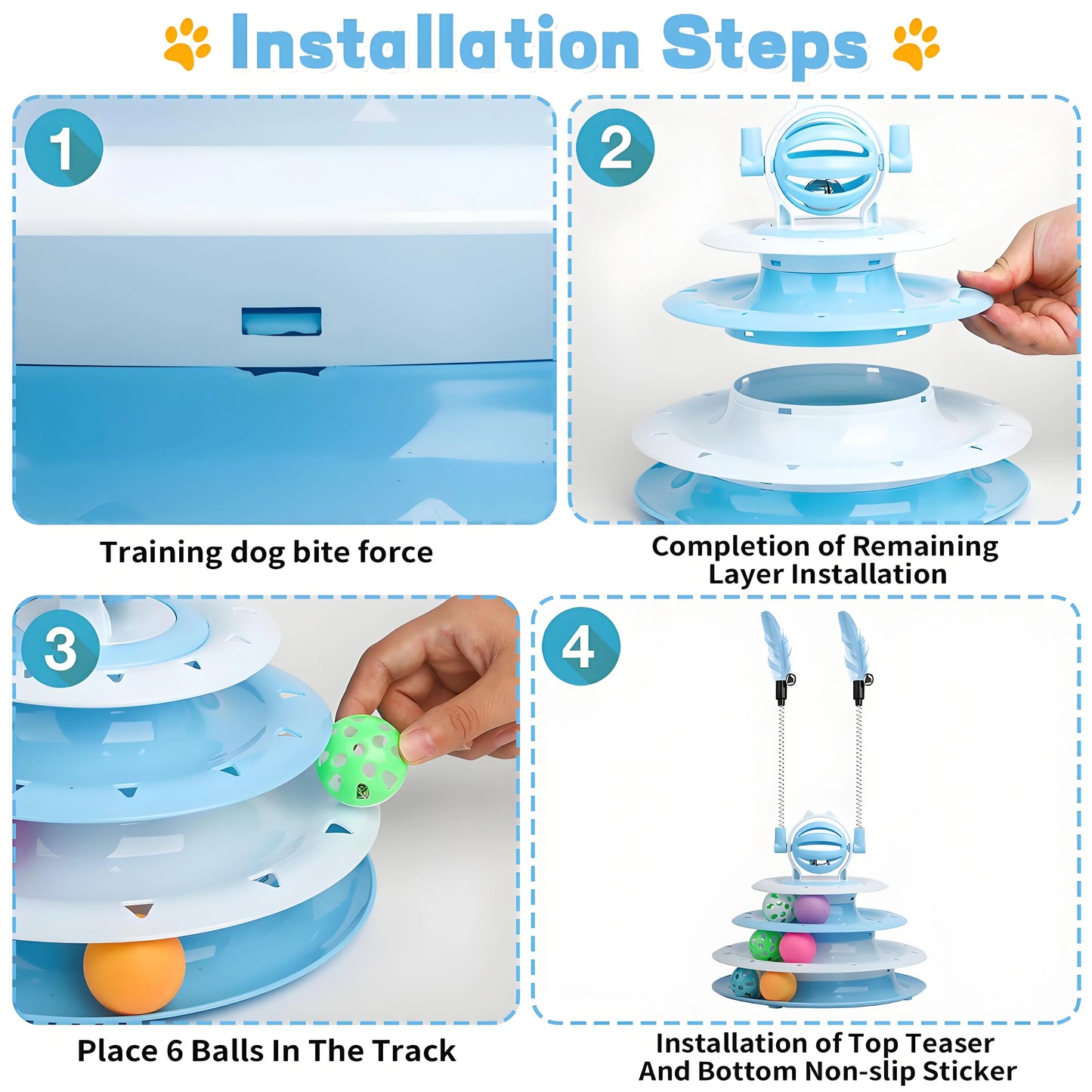 Cat Toy - Interactive Spinning Track with LED Balls