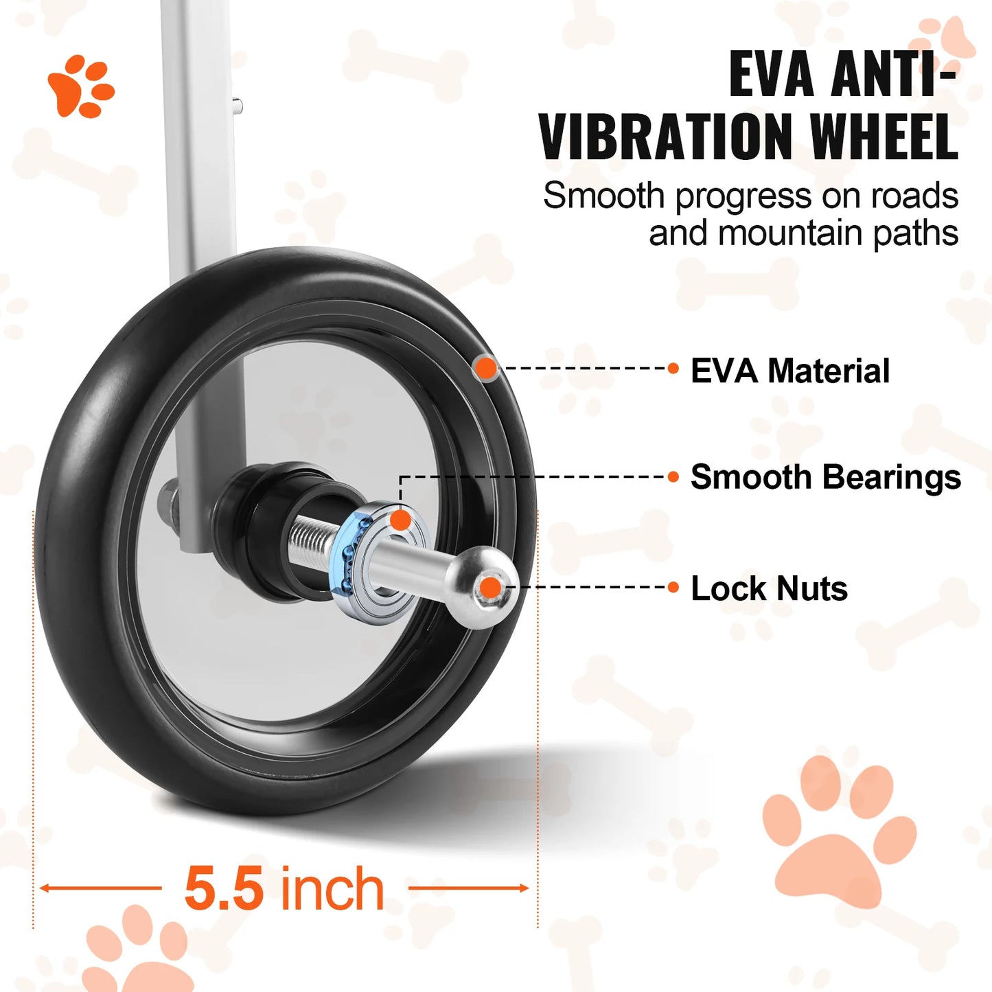 2 Wheels Dog Wheelchair for Back Legs