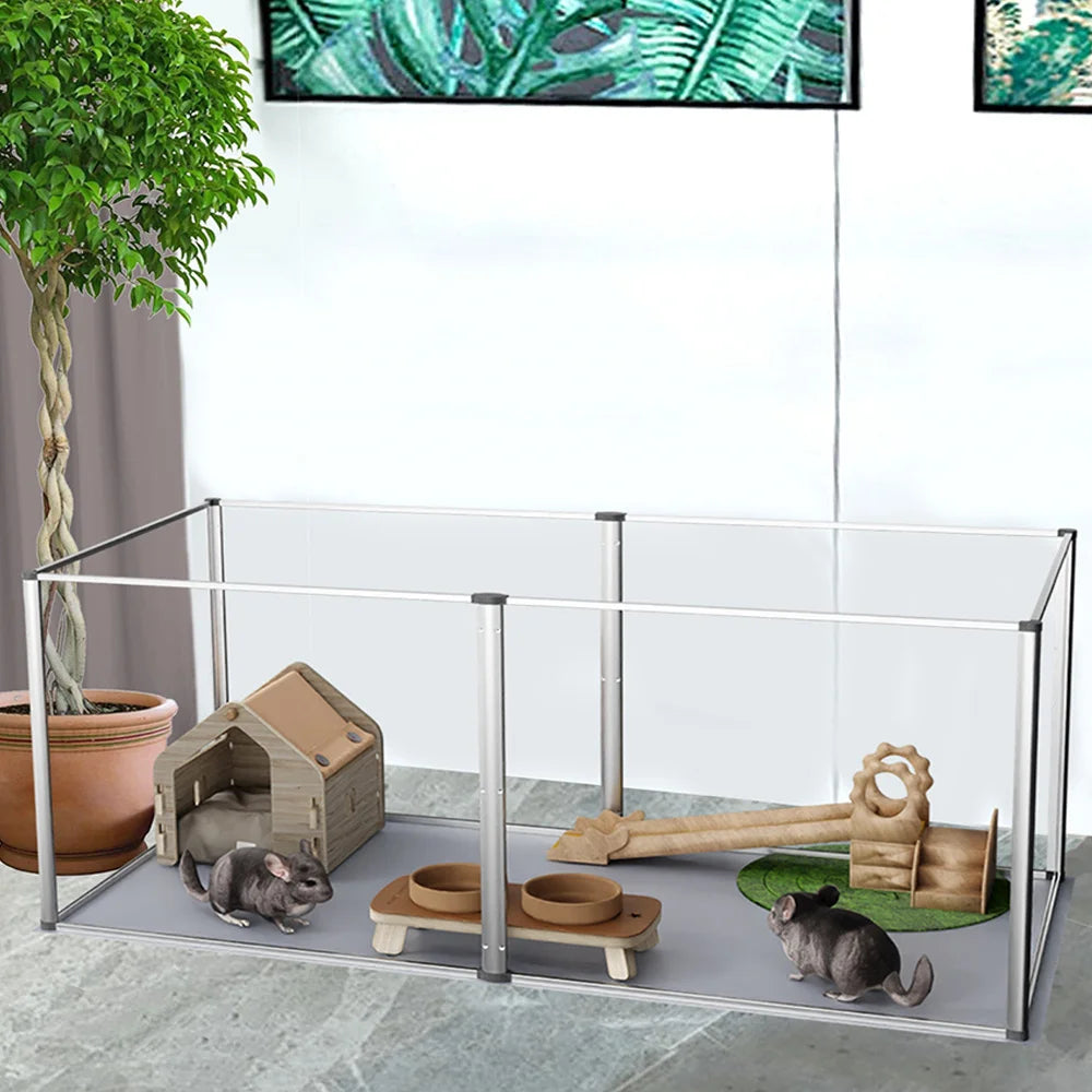 Indoor Clear Cage with Waterproof Pad