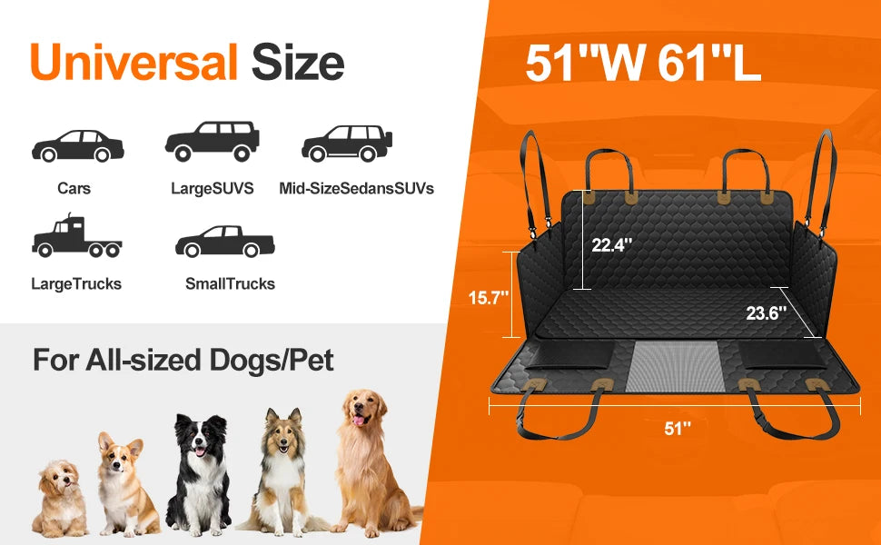 Waterproof Pet Travel Back Seat Protector