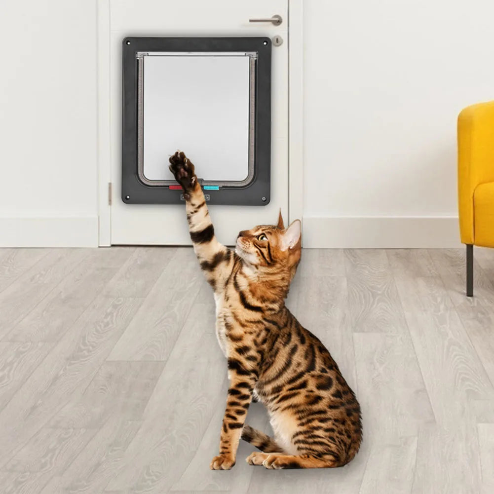 Dog or Cat Flap Door with 4 Way Security Lock