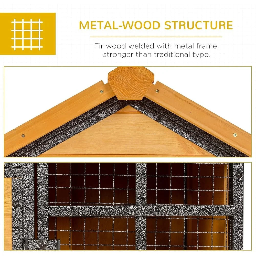 Wood Hutch 48" with Ramp Indoor/Outdoor