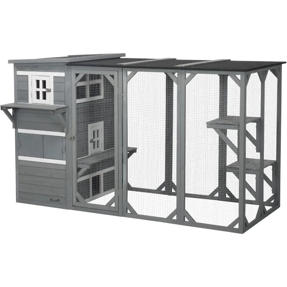Catio 3-Level Design, Weatherproof Roof, Big Hiding Areas