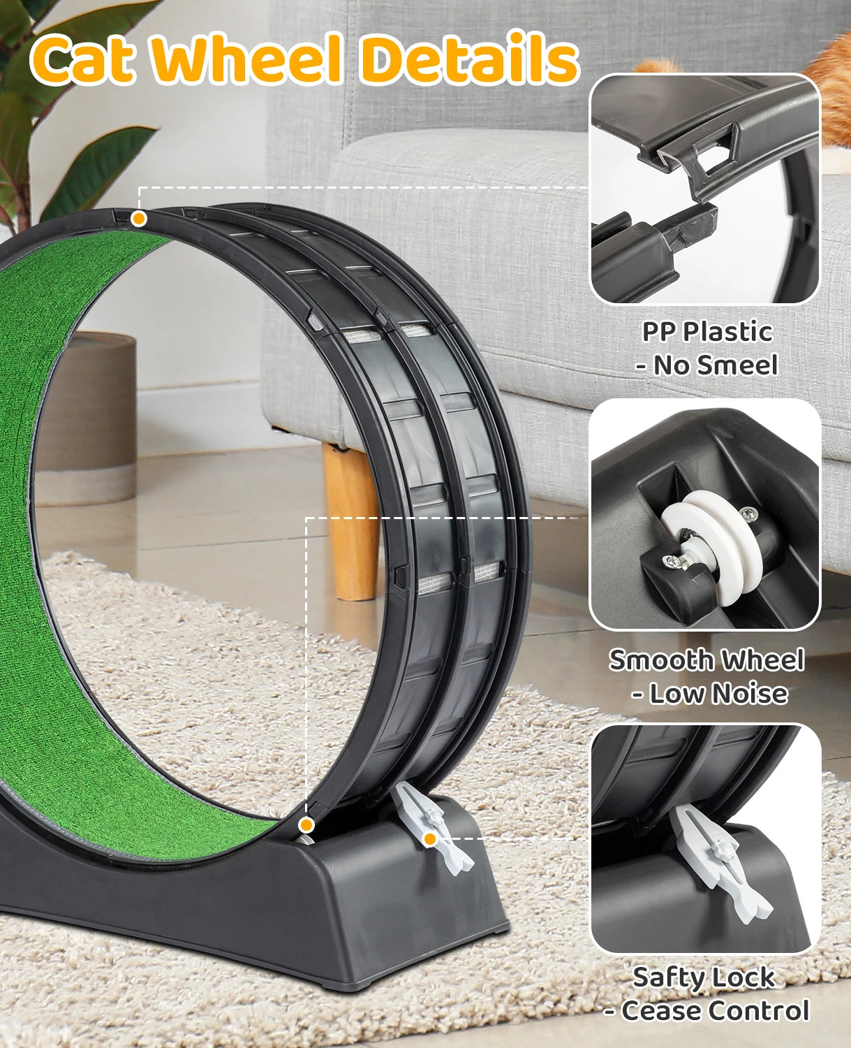 Cat Treadmill with Carpeted Runway