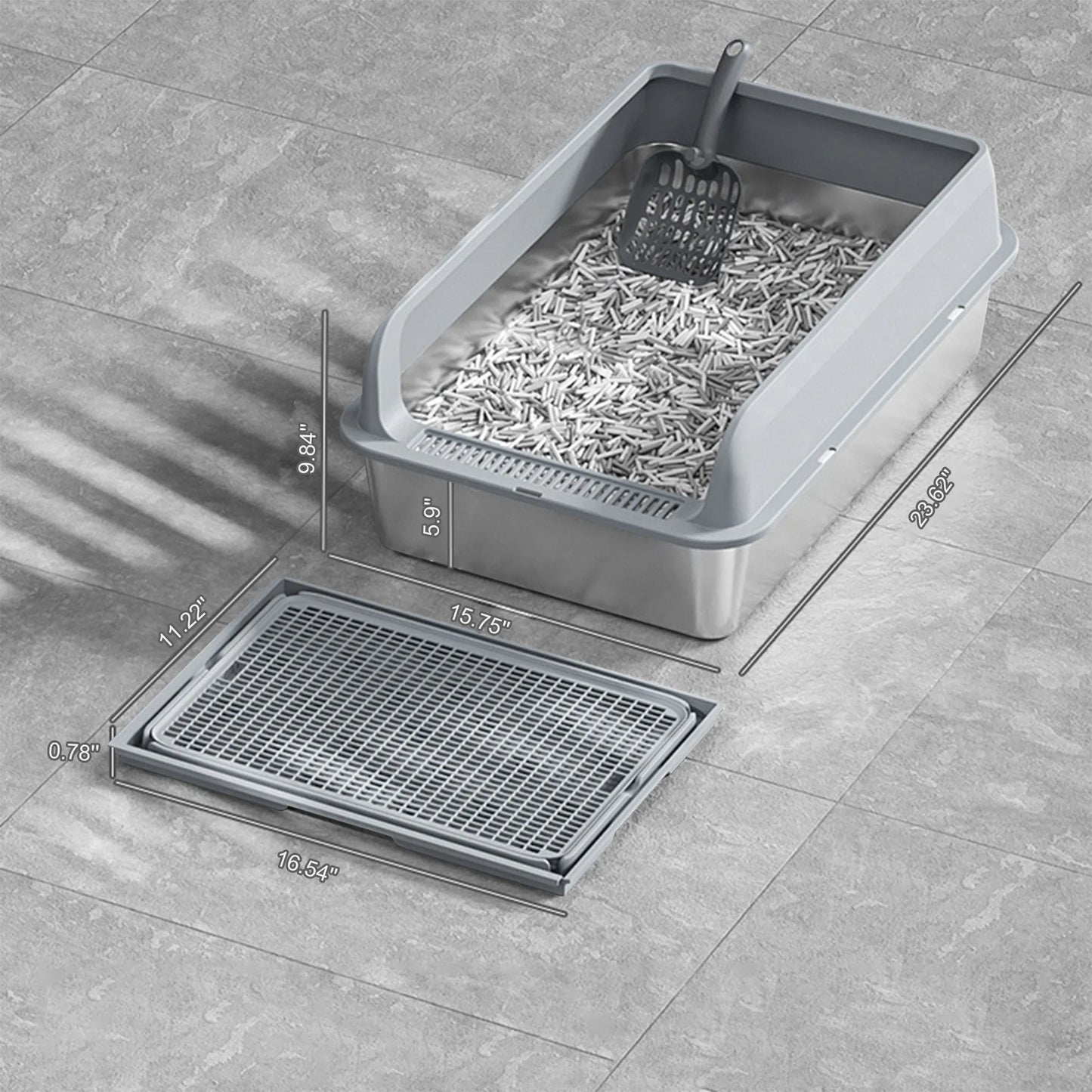 Stainless Steel Cat Litter Box