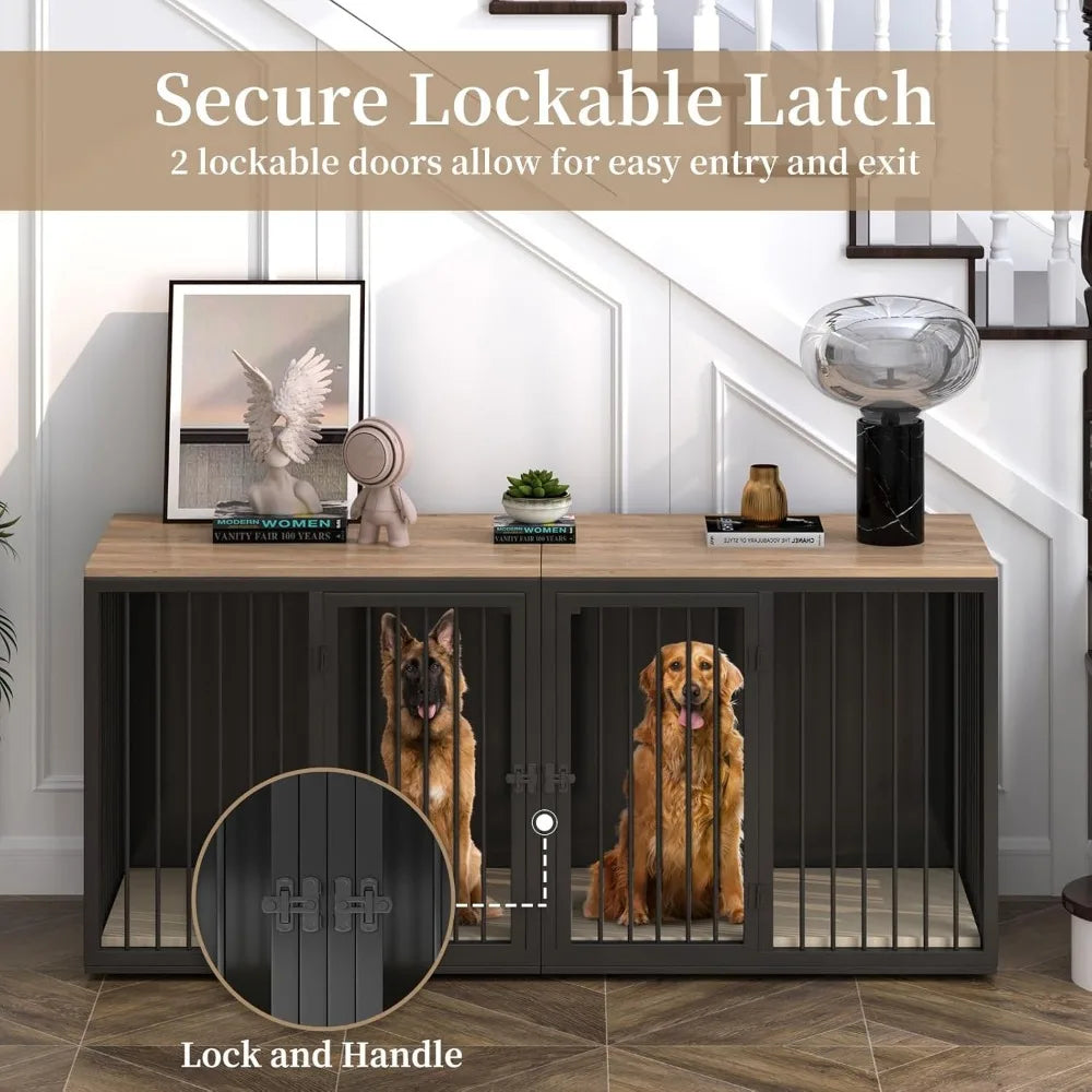 Dog Crate Furniture for 2 Dogs