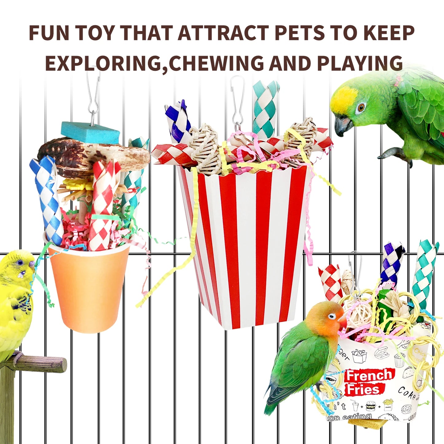 3PCS Bird Shredding Toys