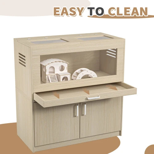 Cage with Independent Storage Cabinet