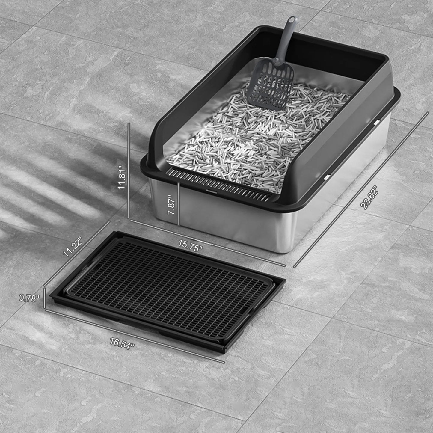 Stainless Steel Cat Litter Box