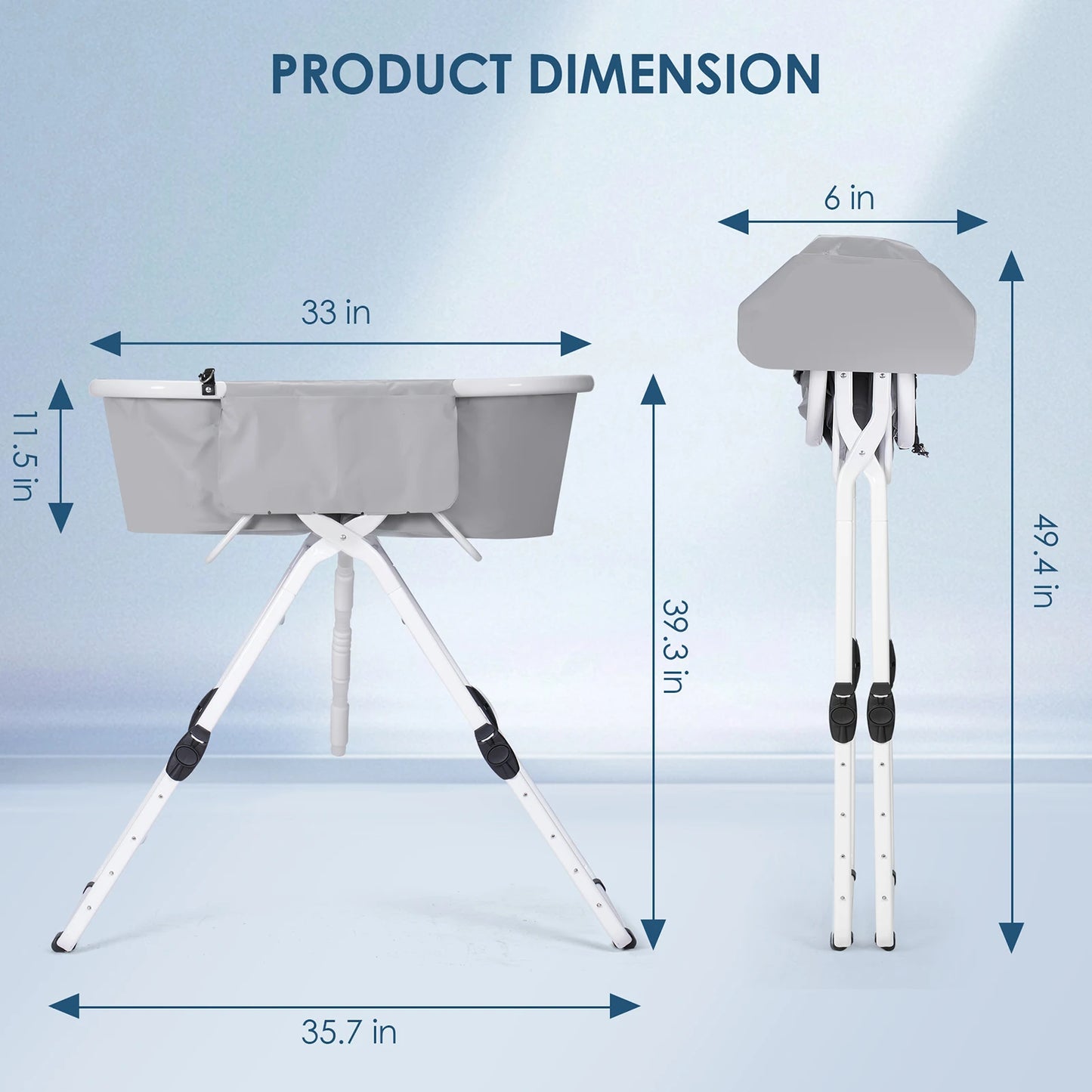 Portable, Foldable, & Elevated Pet Bathtub