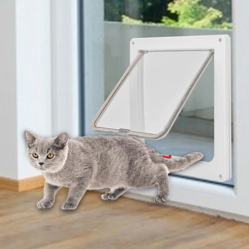 Dog or Cat Flap Door with 4 Way Security Lock