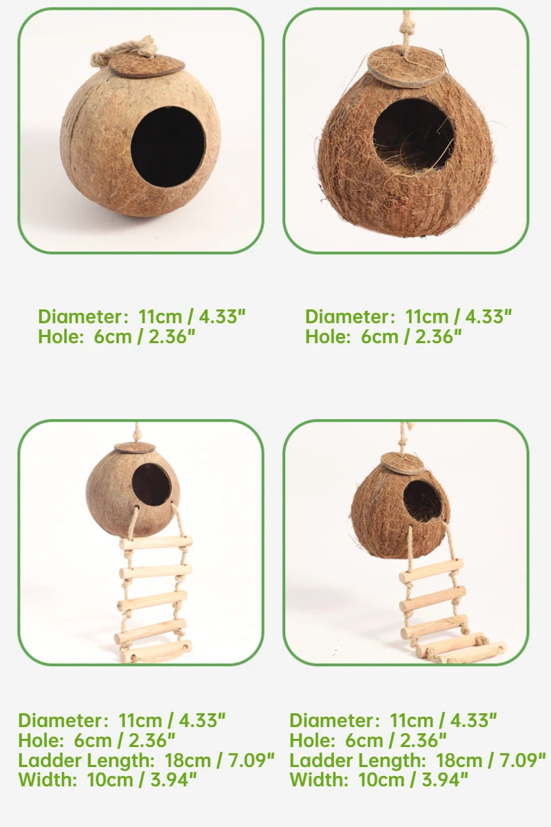 Natural Small Pet Coconut Hideout House