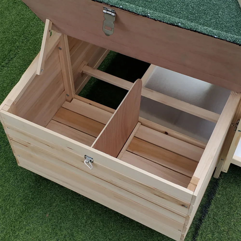 77" Wooden Chicken Coop with Nesting Box