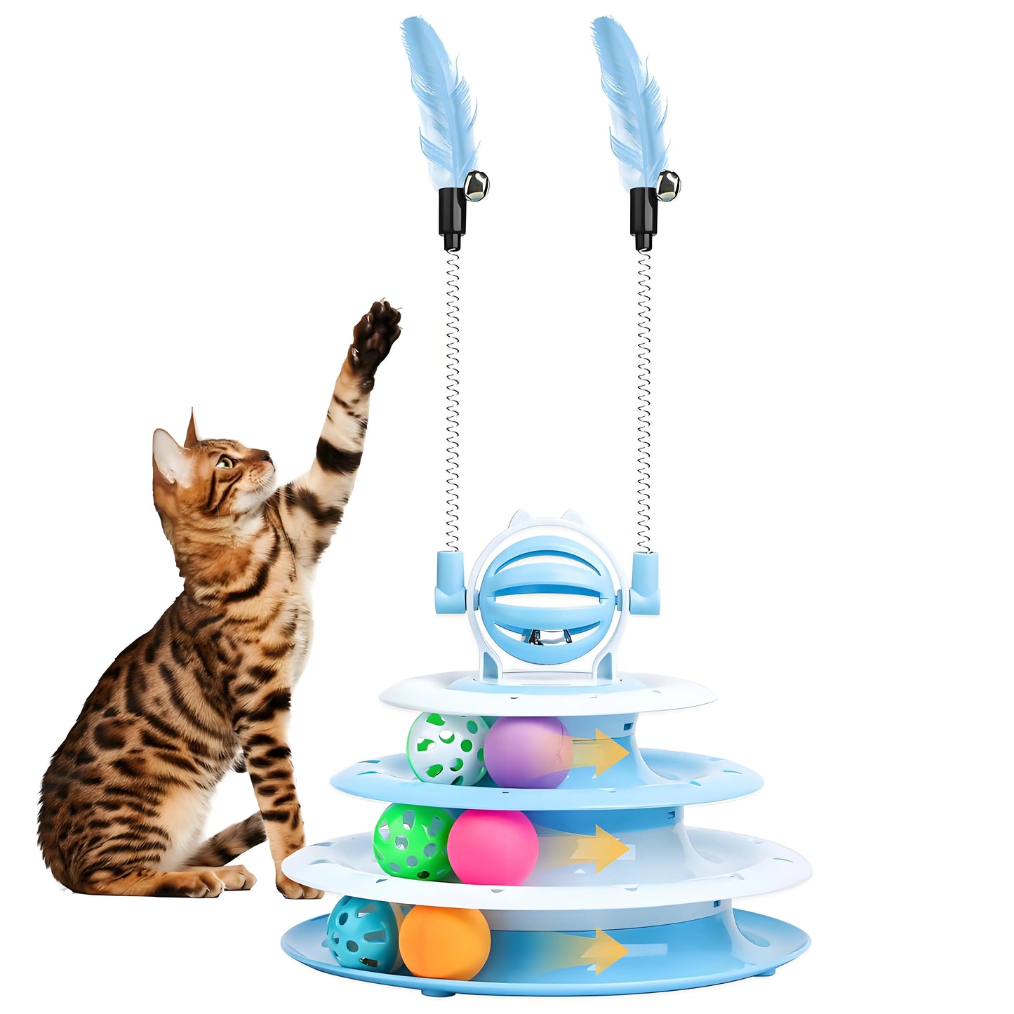 Cat Toy - Interactive Spinning Track with LED Balls