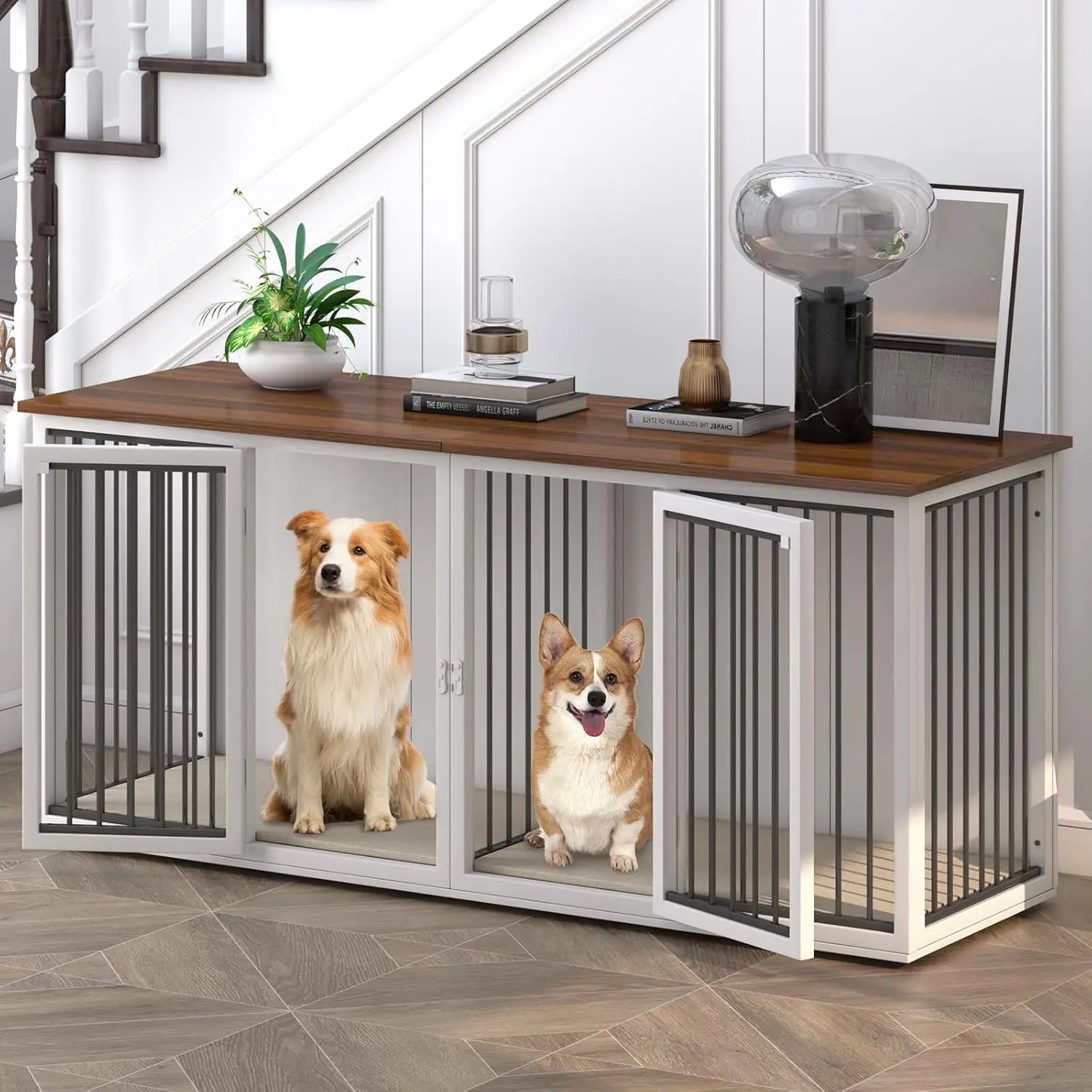 Dog Crate Furniture for 2 Dogs