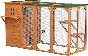 Catio 3-Level Design, Weatherproof Roof, Big Hiding Areas