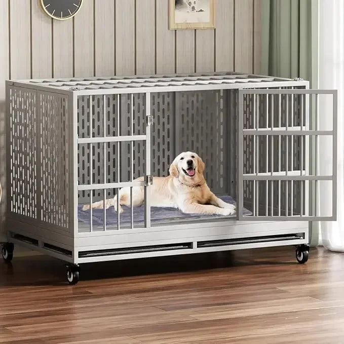 48 Inch Heavy Duty Dog Crate with Wheels