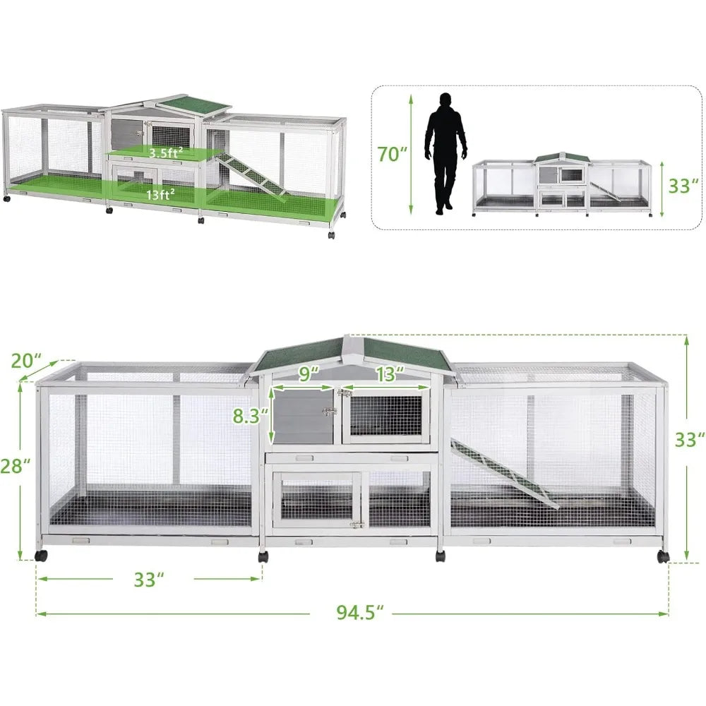 94.5'' Hutch with 8 Wheels