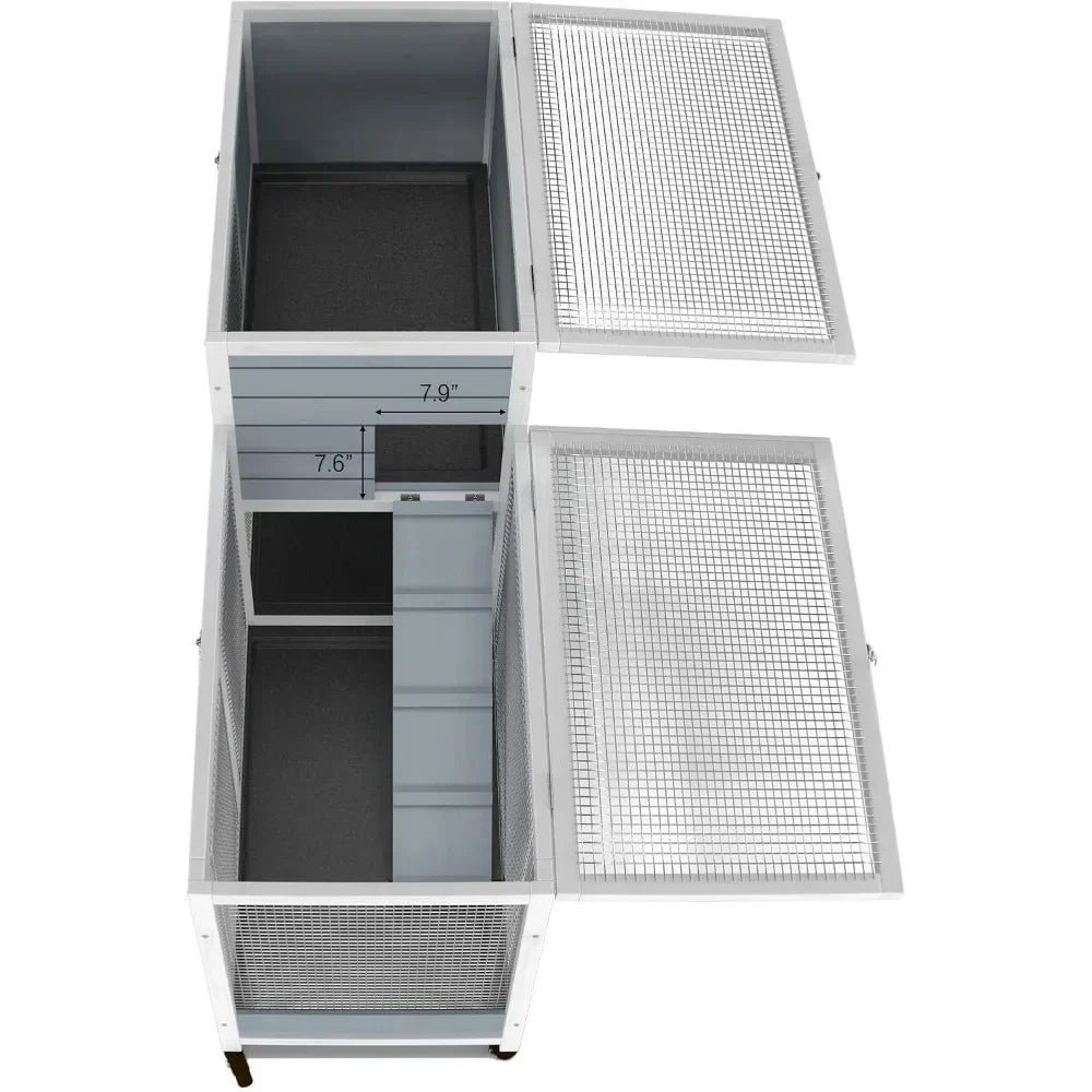 Two Floors 58" Wooden Indoor Bunny Hutch